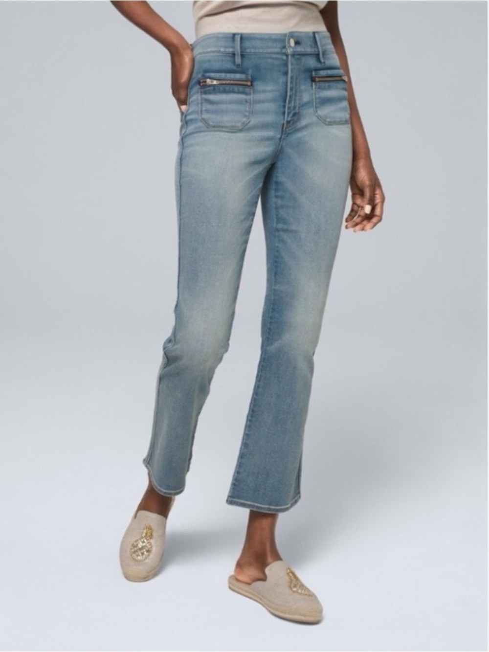 New! White House | Black Market High-Rise Everyday Soft Flare Crop w/Nvl Pockets